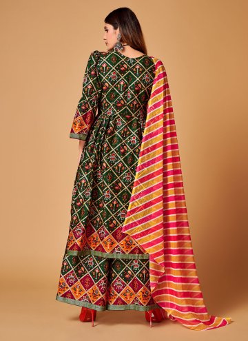 Green color Printed Rayon Palazzo Suit