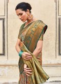 Green color Pure Silk Contemporary Saree with Woven - 2