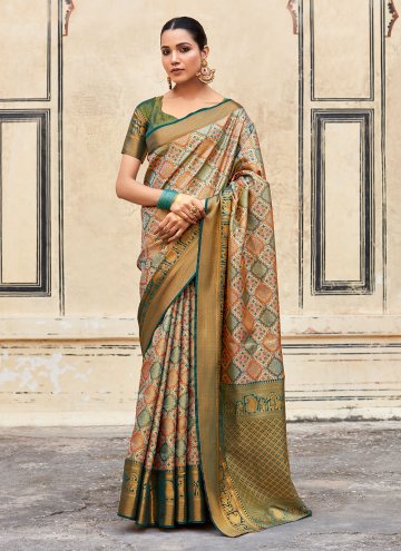Green color Pure Silk Contemporary Saree with Woven
