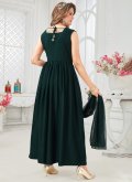 Green color Resham Work Faux Georgette Designer Gown - 2