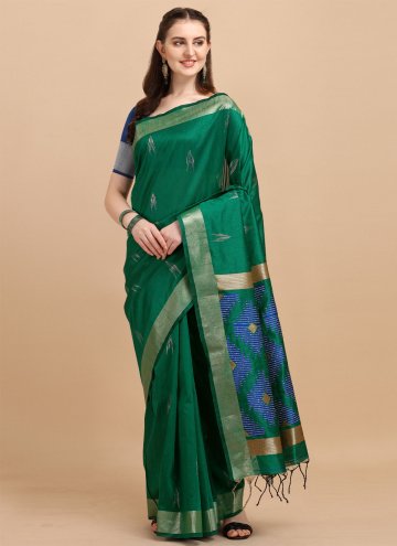 Green color Sequins Work Banglori Silk Trendy Sare