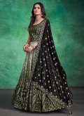 Green color Sequins Work Georgette Gown - 2