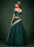 Green color Sequins Work Tafeta Silk Designer Lehenga Choli - 1