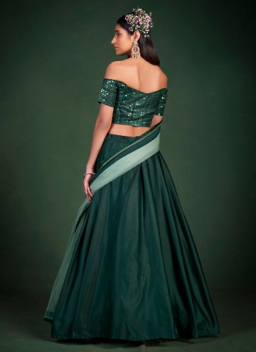 Green color Sequins Work Tafeta Silk Designer Lehenga Choli
