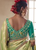 Green color Silk Classic Designer Saree with Embroidered - 2