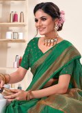 Green color Silk Classic Designer Saree with Woven - 1