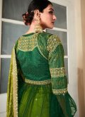 Green color Silk Designer Saree with Border - 2