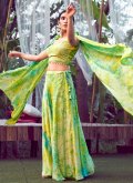 Green color Silk Readymade Lehenga Choli with Print - 1