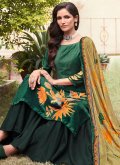 Green color Velvet Salwar Suit with Digital Print - 1