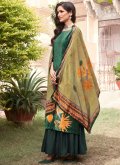 Green color Velvet Salwar Suit with Digital Print - 2