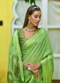 Green color Woven Cotton  Trendy Saree - 1