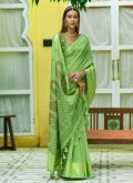 Green color Woven Cotton  Trendy Saree - 2