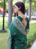 Green color Woven Handloom Silk Contemporary Saree - 2