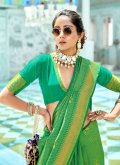 Green color Woven Kanjivaram Silk Designer Saree - 1