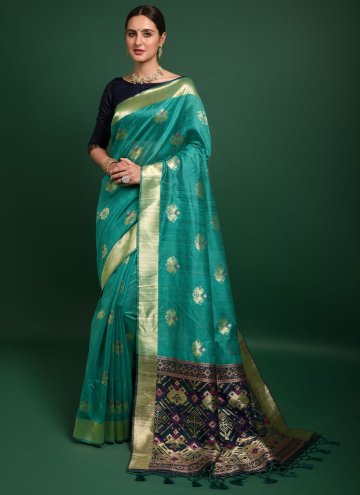 Green color Woven Patola Silk Classic Designer Sar