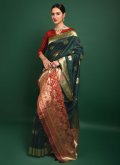 Green color Woven Patola Silk Classic Designer Saree - 1