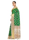 Green color Zari Work Kanjivaram Silk Classic Designer Saree - 1