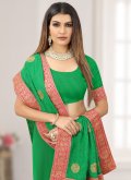 Green Contemporary Saree in Georgette with Embroidered - 1