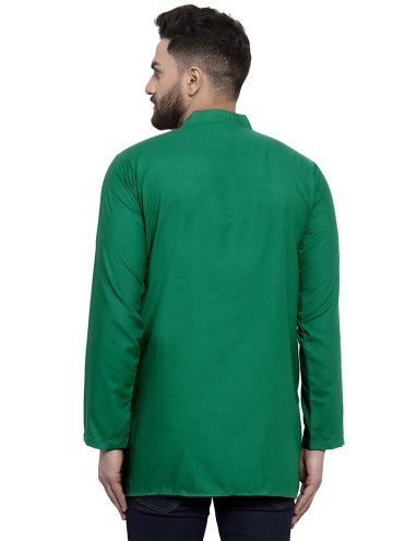Green Cotton  Embroidered Kurta for Ceremonial