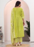 Green Cotton  Embroidered Trendy Salwar Kameez for Casual - 2