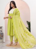 Green Cotton  Embroidered Trendy Salwar Kameez for Casual - 3