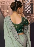 Green Designer Contemporary Saree in Georgette with Embroidered - 1