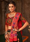 Green Designer Lehenga Choli in Rayon with Embroidered - 1