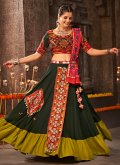 Green Designer Lehenga Choli in Rayon with Embroidered - 3