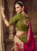 Green Designer Lehenga Choli in Viscose with Embroidered - 2