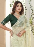 Green Fancy Fabric Embroidered Contemporary Saree - 1