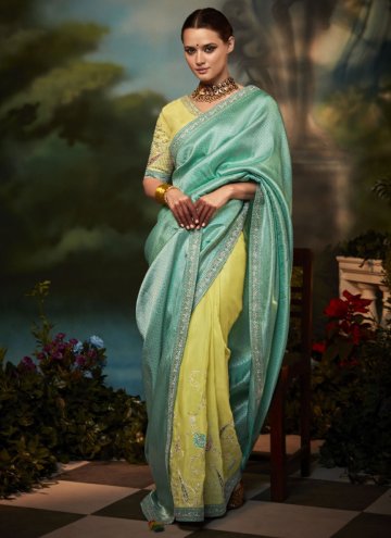 Green Fancy Fabric Fancy work Designer Saree for F