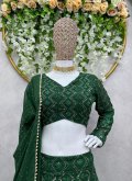 Green Faux Georgette Embroidered Lehenga Choli - 1
