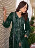 Green Faux Georgette Embroidered Salwar Suit - 3