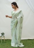 Green Georgette Border Trendy Saree for Ceremonial - 2