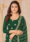 Green Georgette Embroidered Designer Salwar Kameez - 1