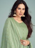 Green Georgette Embroidered Designer Salwar Kameez for Ceremonial - 1
