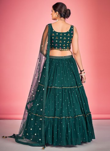 Green Georgette Embroidered Lehenga Choli for Reception