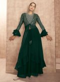 Green Georgette Embroidered Salwar Suit - 1