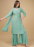 Green Georgette Embroidered Salwar Suit for Ceremonial - 3