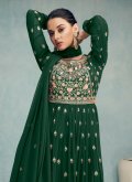 Green Georgette Embroidered Trendy Salwar Kameez - 1