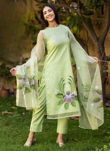 Green Georgette Printed Designer Salwar Kameez for