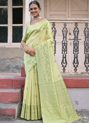 Green Handloom Silk Woven Classic Designer Saree f
