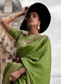 Green Handloom Silk Woven Trendy Saree for Ceremonial - 1