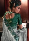 Green Imported Embroidered Designer Saree for Party - 3