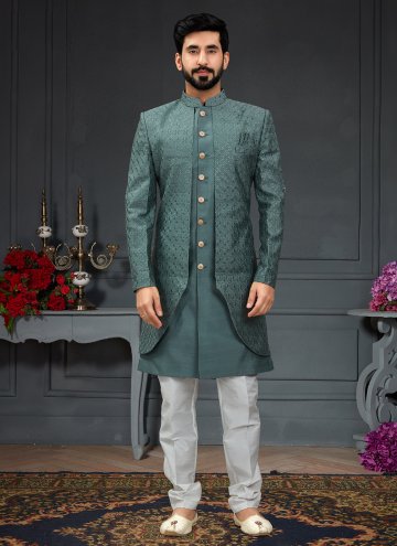 Green Imported Embroidered Indo Western for Ceremonial