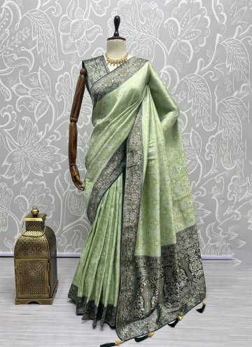 Green Kanjivaram Silk Thread Contemporary Saree fo