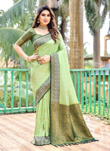 Green Kanjivaram Silk Woven Classic Designer Saree for Ceremonial