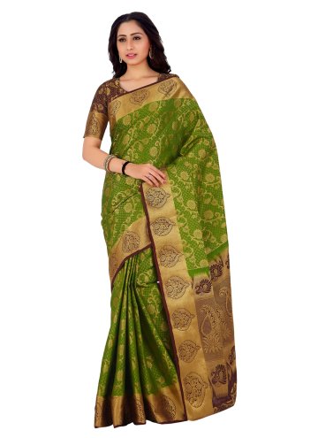 Green Kanjivaram Silk Woven Classic Designer Saree for Party