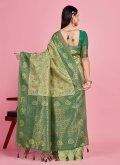 Green Kanjivaram Silk Woven Contemporary Saree for Party - 1