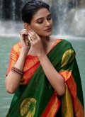 Green Kanjivaram Silk Woven Trendy Saree - 1